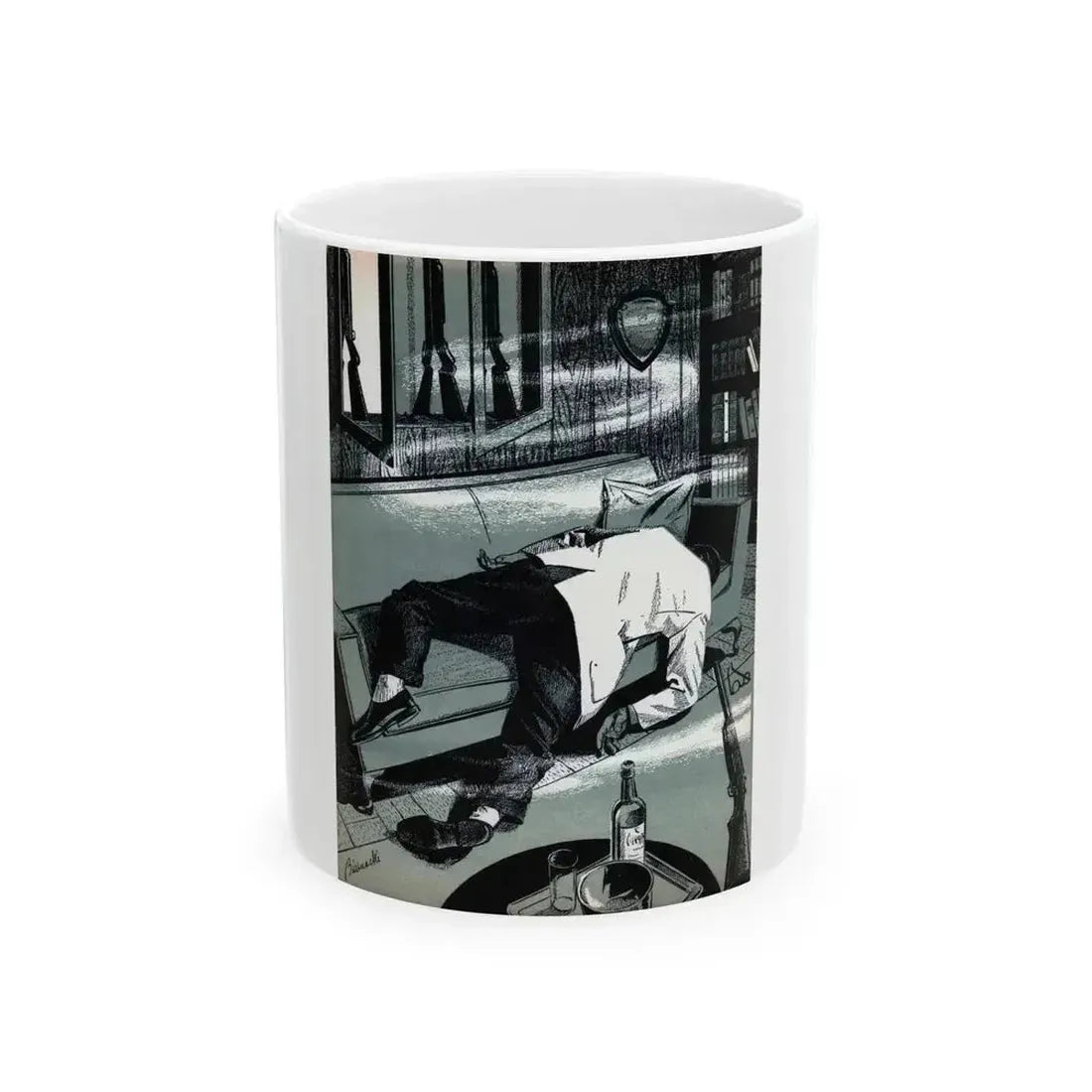 A Shot in the Dark, Bluebook Magazine, April 1956 - White Coffee Mug 11oz - Go Mug Yourself