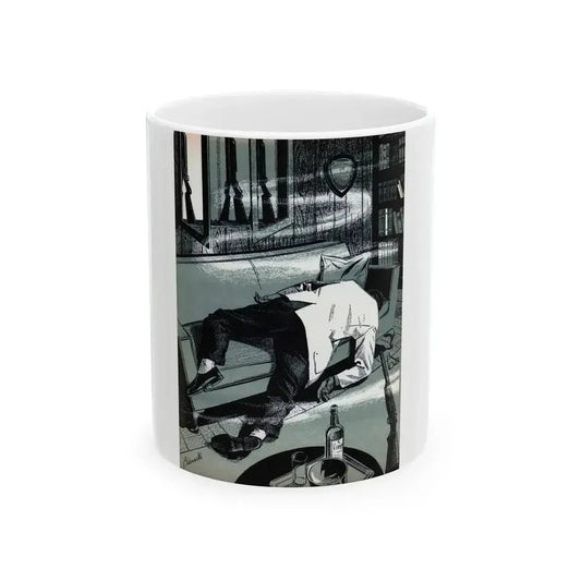 A Shot in the Dark, Bluebook Magazine, April 1956 - White Coffee Mug 11oz - Go Mug Yourself