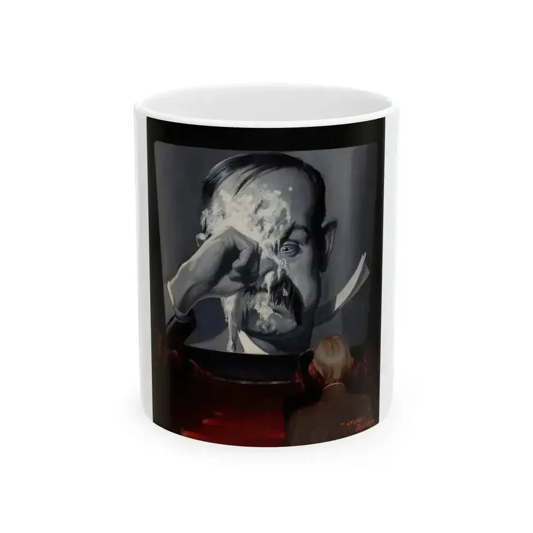 A Silent Comedy, probable magazine cover, 1927 - White Coffee Mug 11oz - Go Mug Yourself