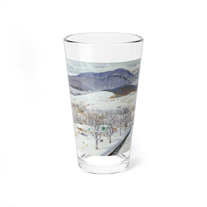 A Snowy Day, study (Magazine Illustration) Pint Glass 16oz-16oz-Go Mug Yourself