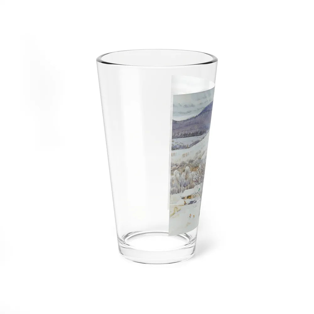 A Snowy Day, study (Magazine Illustration) Pint Glass 16oz-Go Mug Yourself