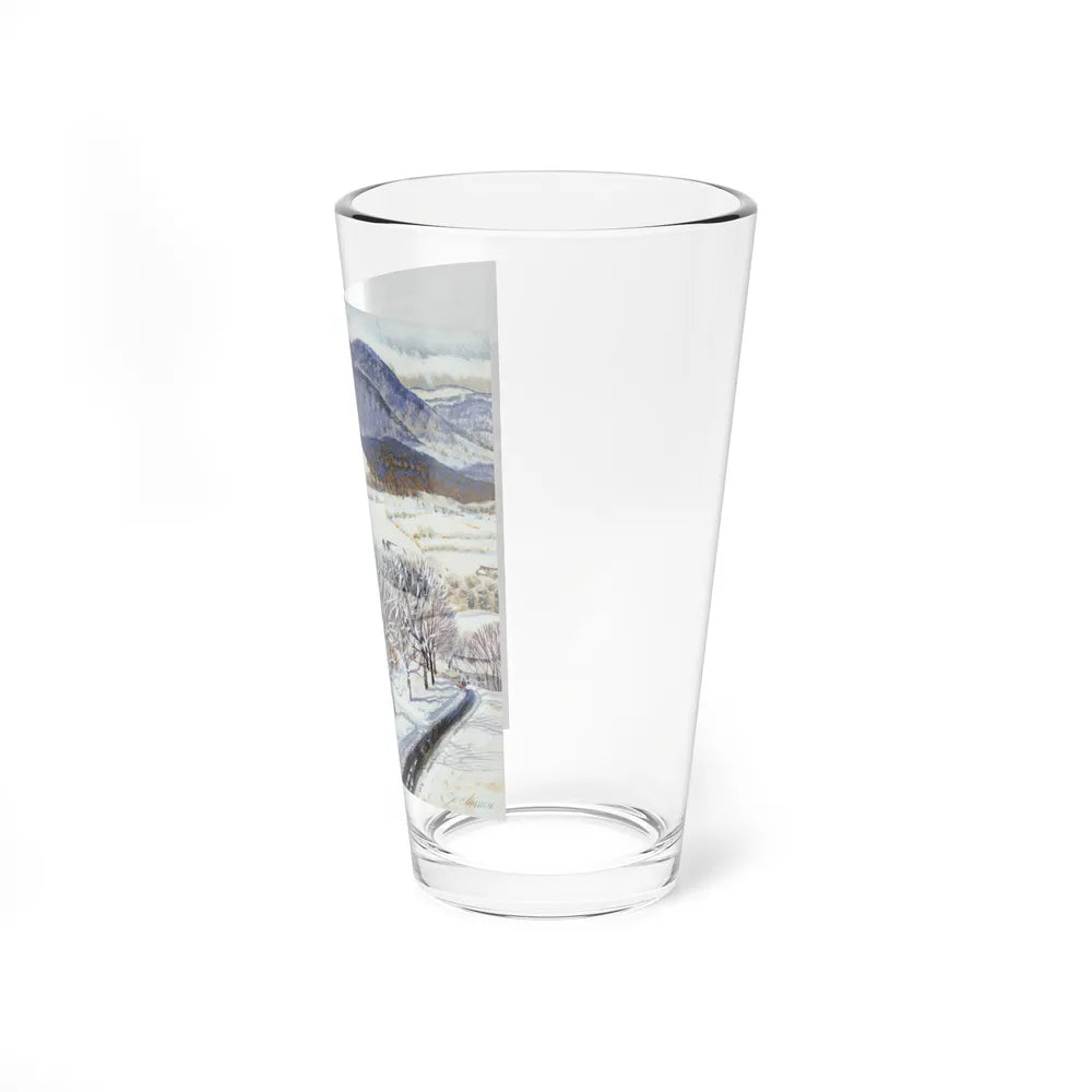 A Snowy Day, study (Magazine Illustration) Pint Glass 16oz-Go Mug Yourself