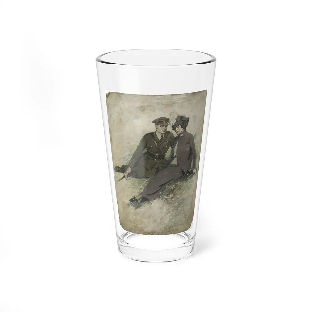 A Soldier and His Girl, magazine story illustration (Magazine Illustration) Pint Glass 16oz-16oz-Go Mug Yourself