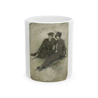 A Soldier and His Girl, magazine story illustration - White Coffee Mug 11oz - Go Mug Yourself