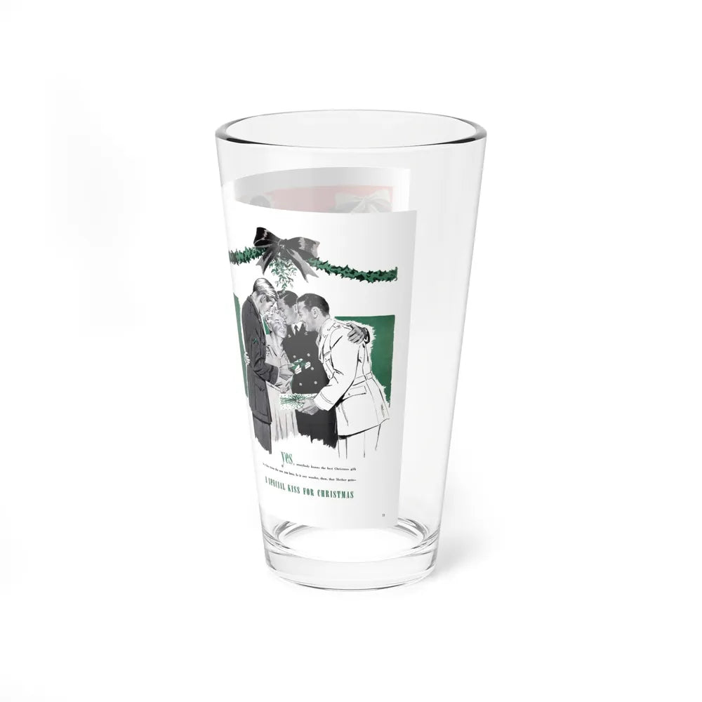 A Special Kiss for Christmas, Cosmopolitan, January 1944 (Magazine Illustration) Pint Glass 16oz-Go Mug Yourself