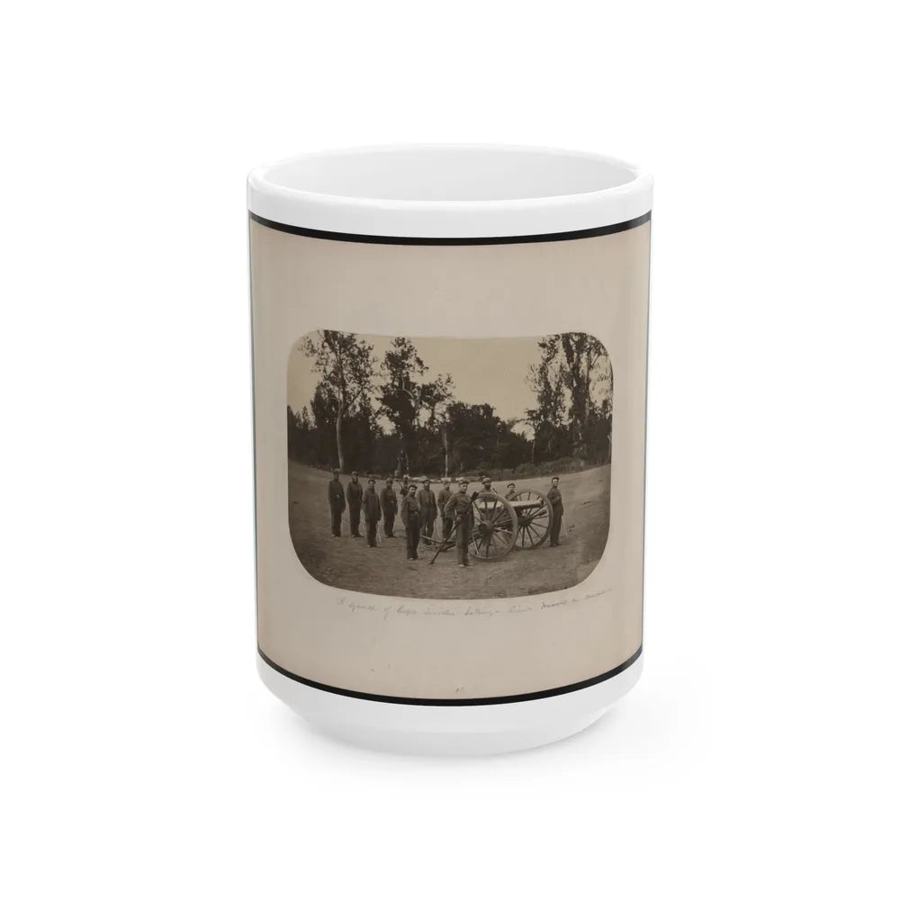 A Squad Of Capt. Smith's Battery - Lieut. Woods In Command (U.S. Civil War) White Coffee Mug-15oz-Go Mug Yourself