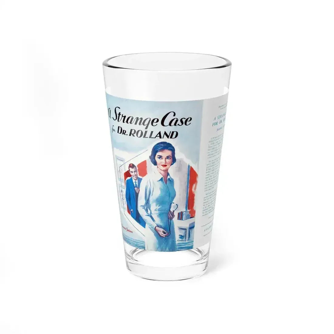 A Strange Case for Dr. Rolland by Jeanne Judson, Dustjacket (Avalon Books, 1971) - Pint Glass 16oz 16oz - Go Mug Yourself