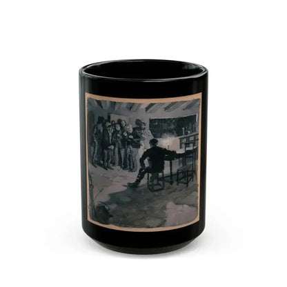 A Surprise Visit, probable magazine story illustration - Black Coffee Mug 15oz - Go Mug Yourself