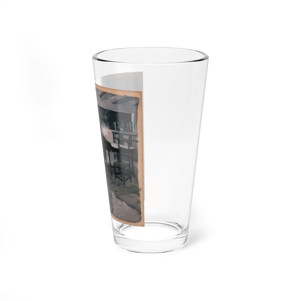 A Surprise Visit, probable magazine story illustration (Magazine Illustration) Pint Glass 16oz-Go Mug Yourself