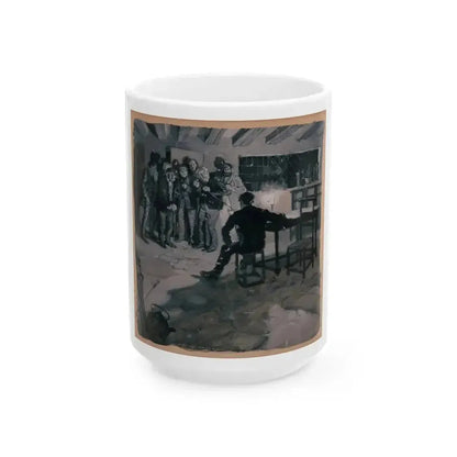 A Surprise Visit, probable magazine story illustration - White Coffee Mug 15oz - Go Mug Yourself