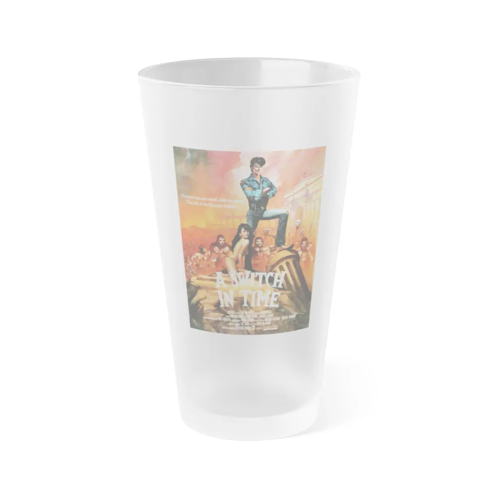 A SWITCH IN TIME (NORMAN'S AWESOME EXPERIENCE) 1988 Movie Poster - Frosted Pint Glass 16oz-16oz-Frosted-Go Mug Yourself