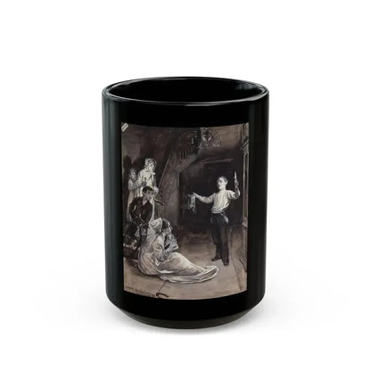 A Tale Under Candlelight, The Century Illustrated Monthly, 1882 - Black Coffee Mug 15oz - Go Mug Yourself