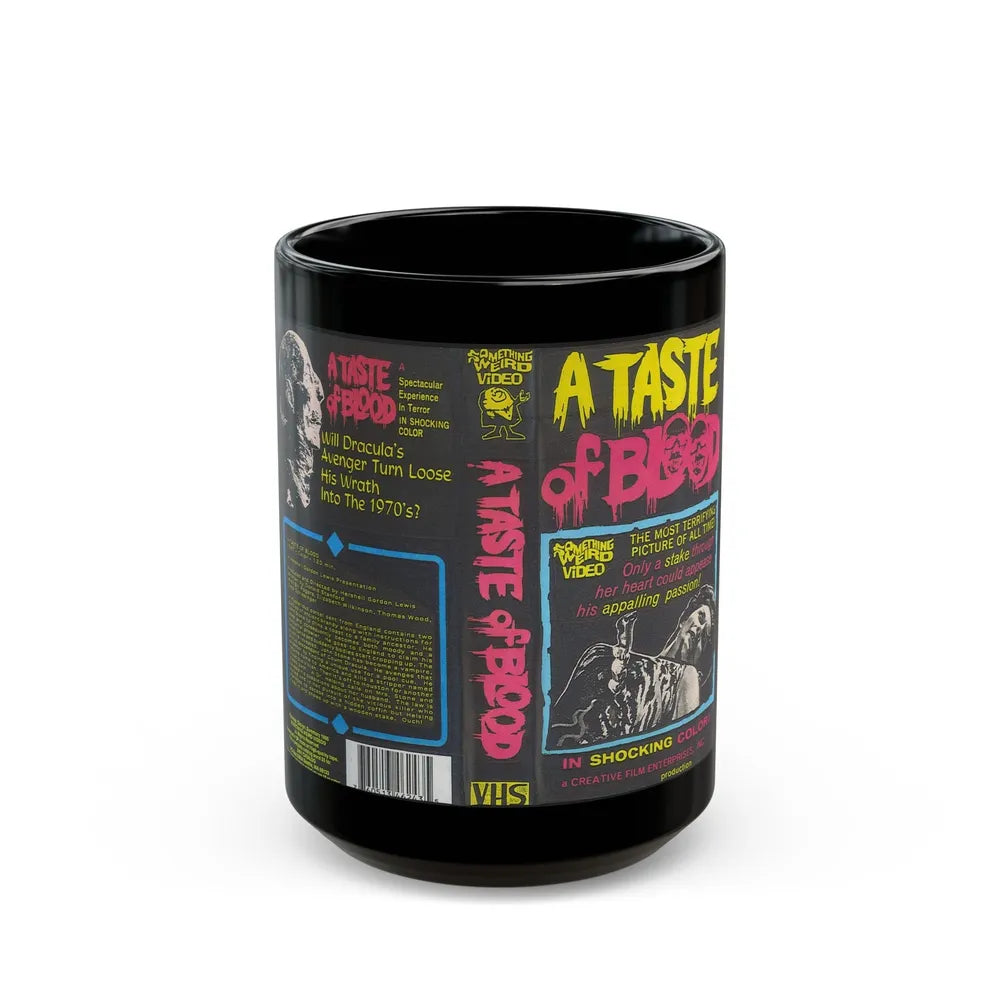 A TASTE OF BLOOD SOMETHING WEIRD VIDEO SWV (VHS COVER) - Black Coffee Mug-15oz-Go Mug Yourself