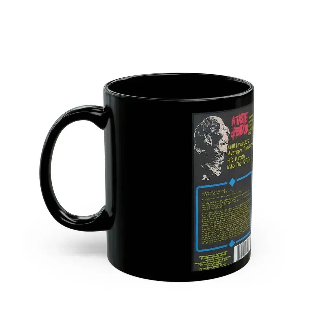 A TASTE OF BLOOD SOMETHING WEIRD VIDEO SWV (VHS COVER) - Black Coffee Mug - Go Mug Yourself