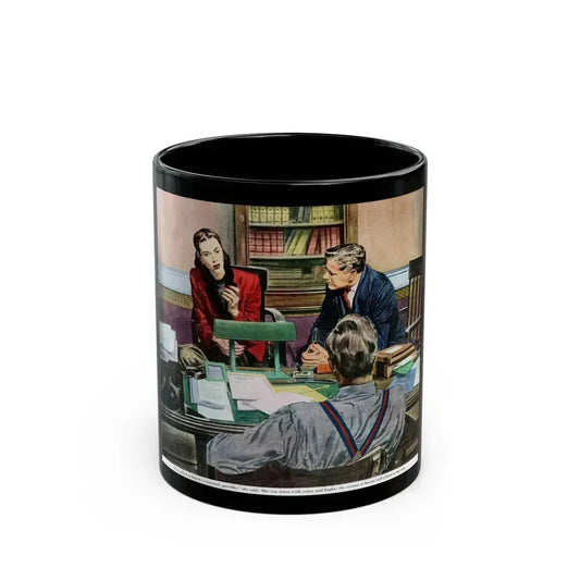A Tense Appointment with a Lawyer, The Saturday Evening Post - Black Coffee Mug 11oz - Go Mug Yourself