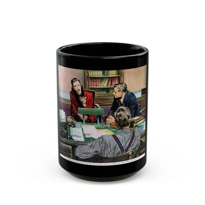 A Tense Appointment with a Lawyer, The Saturday Evening Post - Black Coffee Mug-15oz-Go Mug Yourself