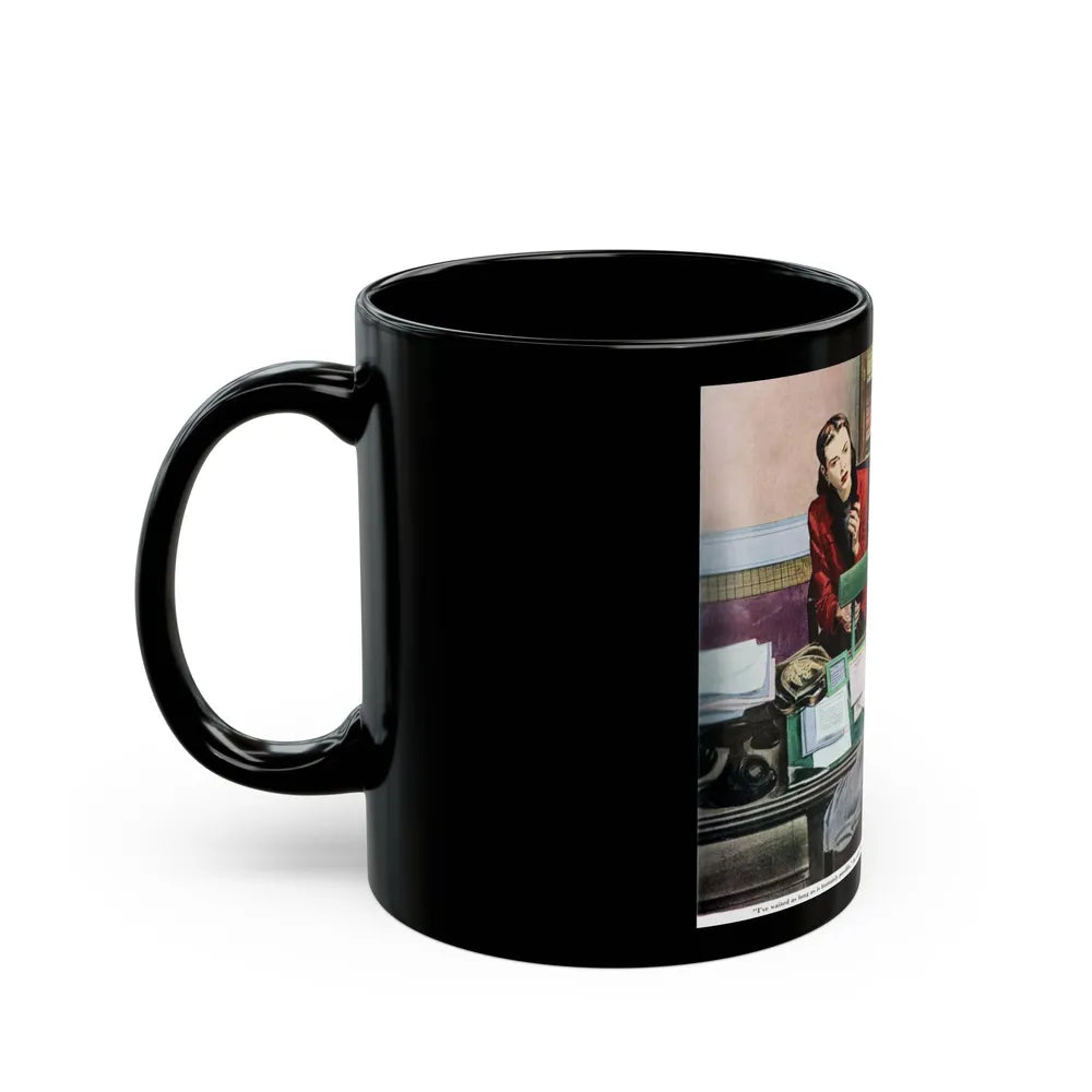 A Tense Appointment with a Lawyer, The Saturday Evening Post - Black Coffee Mug-Go Mug Yourself