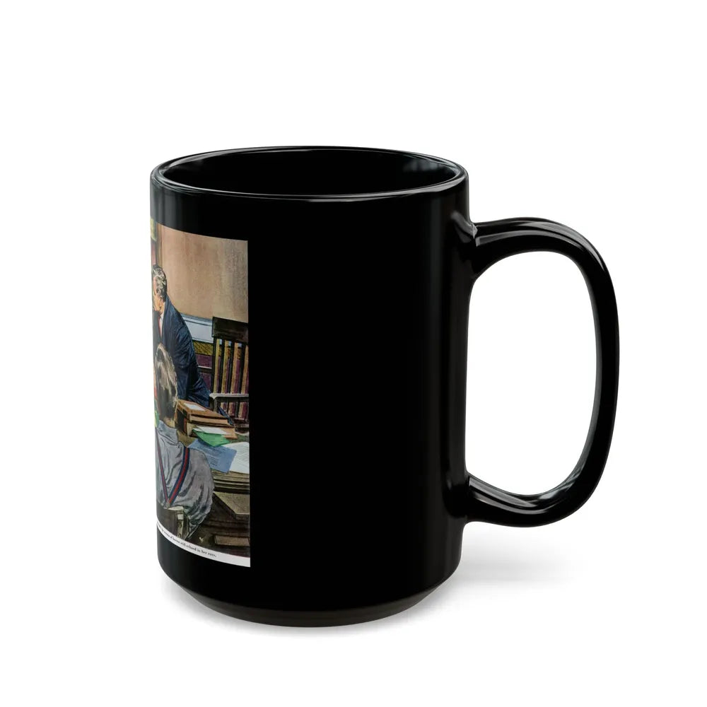 A Tense Appointment with a Lawyer, The Saturday Evening Post - Black Coffee Mug-Go Mug Yourself