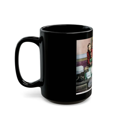 A Tense Appointment with a Lawyer, The Saturday Evening Post - Black Coffee Mug-Go Mug Yourself