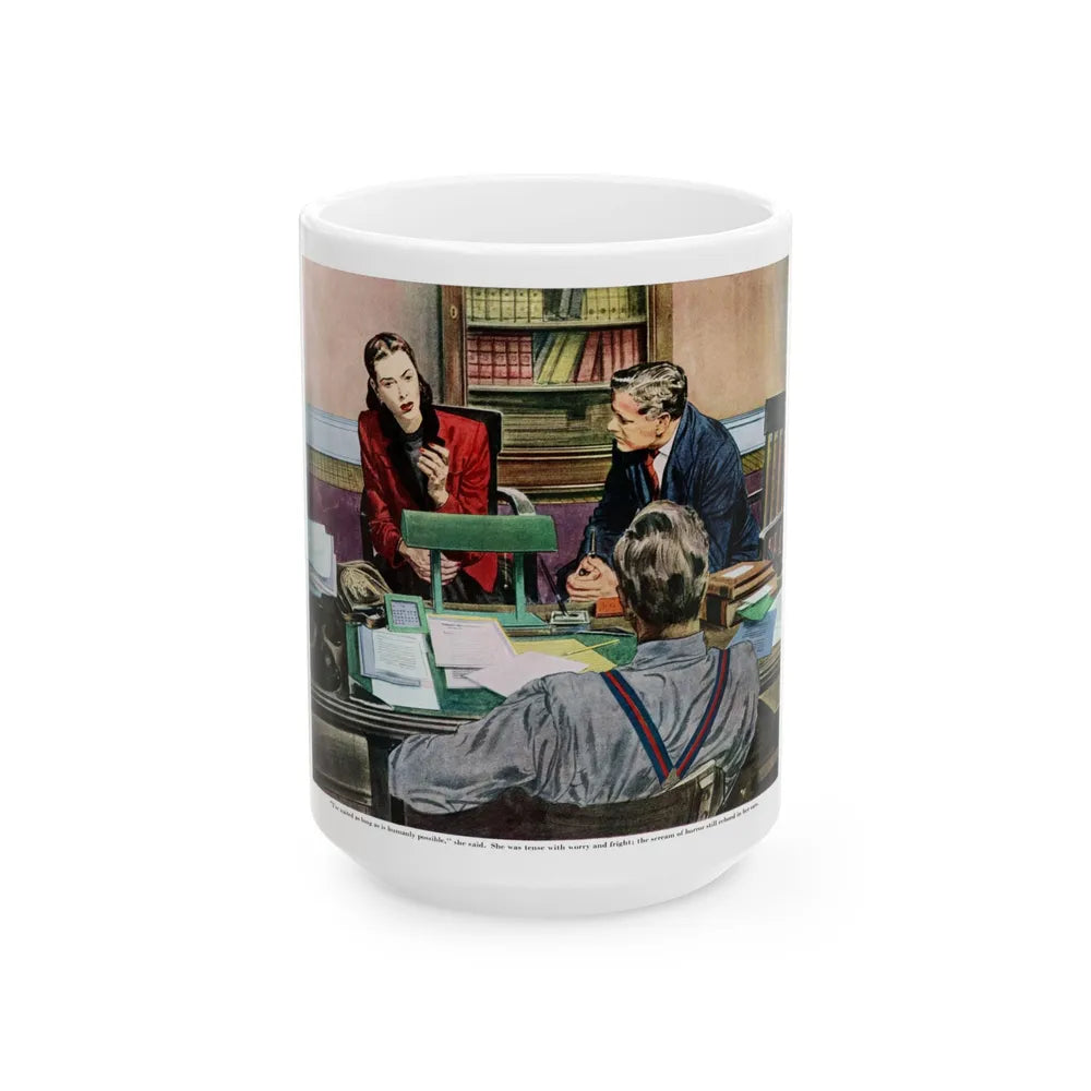 A Tense Appointment with a Lawyer, The Saturday Evening Post - White Coffee Mug-15oz-Go Mug Yourself