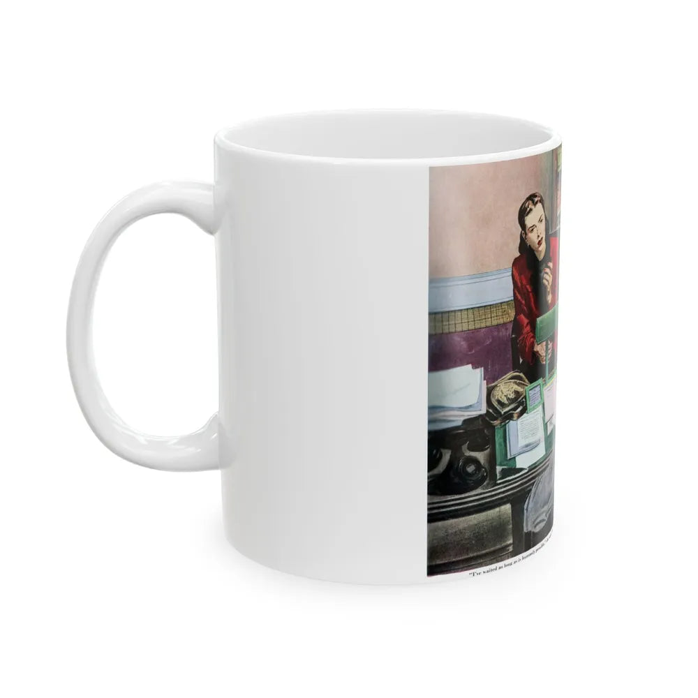 A Tense Appointment with a Lawyer, The Saturday Evening Post - White Coffee Mug-Go Mug Yourself