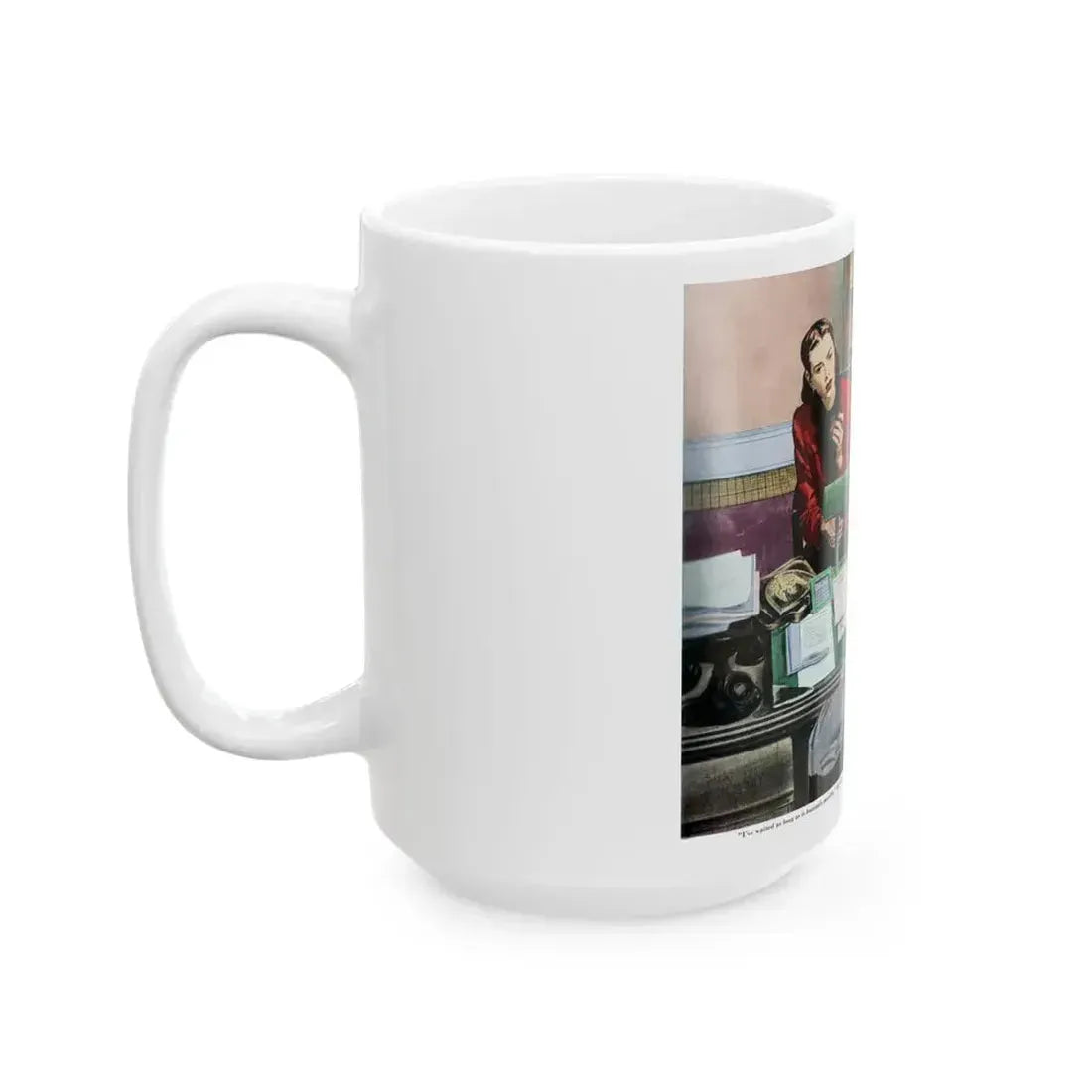 A Tense Appointment with a Lawyer, The Saturday Evening Post - White Coffee Mug - Go Mug Yourself