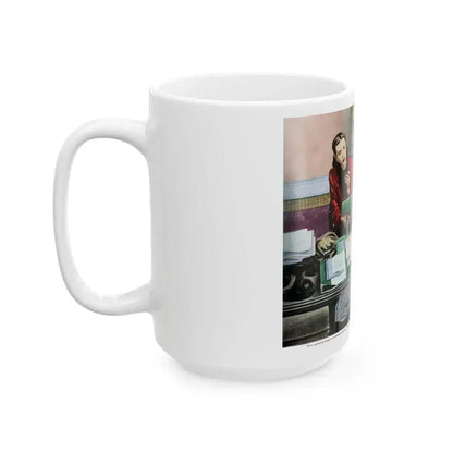 A Tense Appointment with a Lawyer, The Saturday Evening Post - White Coffee Mug - Go Mug Yourself
