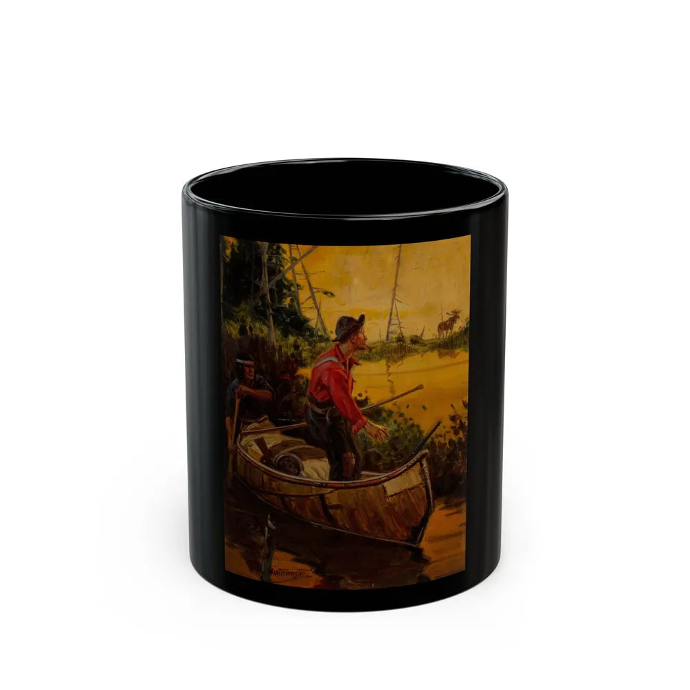 A Tense Moment, probable Field and Stream magazine cover - Black Coffee Mug-11oz-Go Mug Yourself