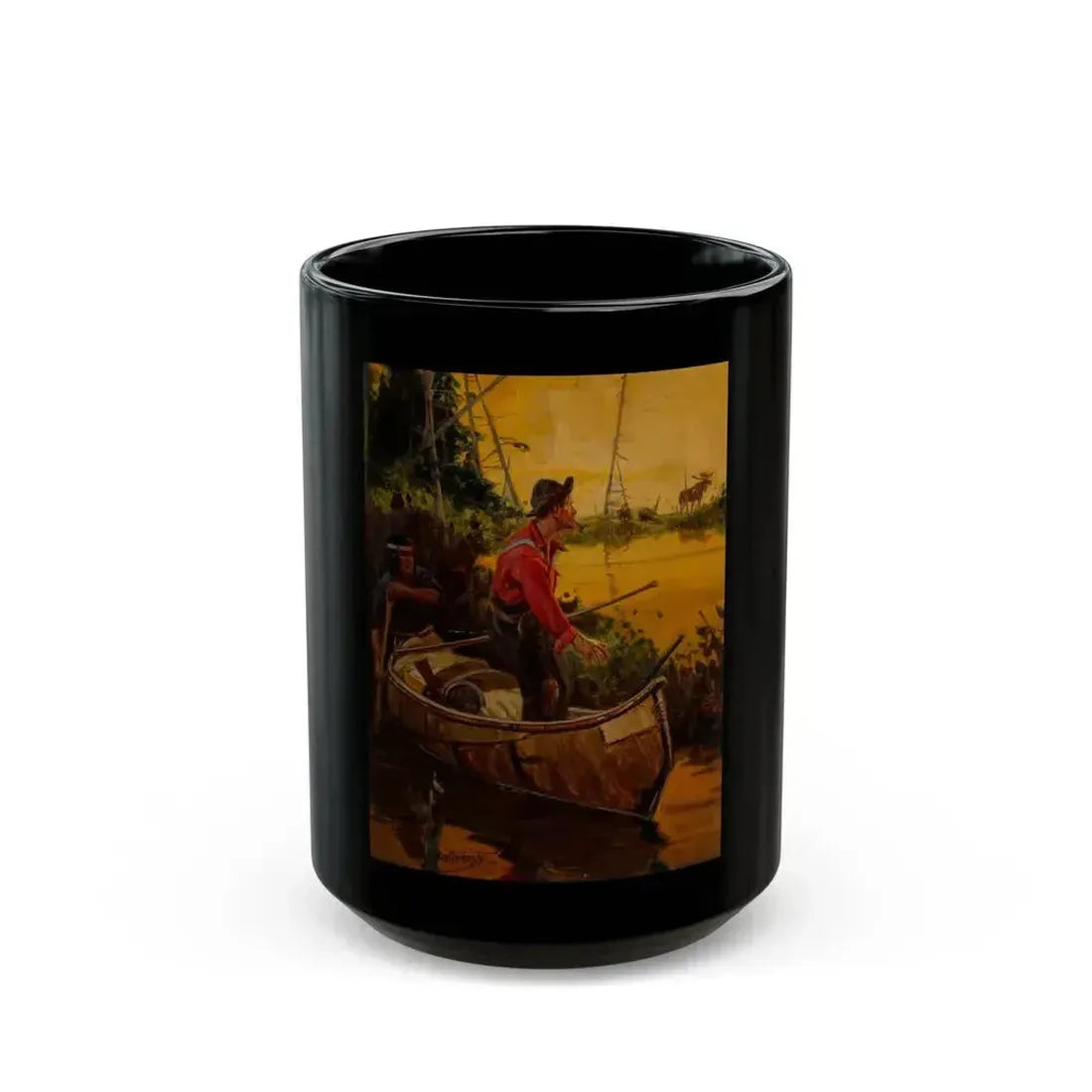 A Tense Moment, probable Field and Stream magazine cover - Black Coffee Mug 15oz - Go Mug Yourself