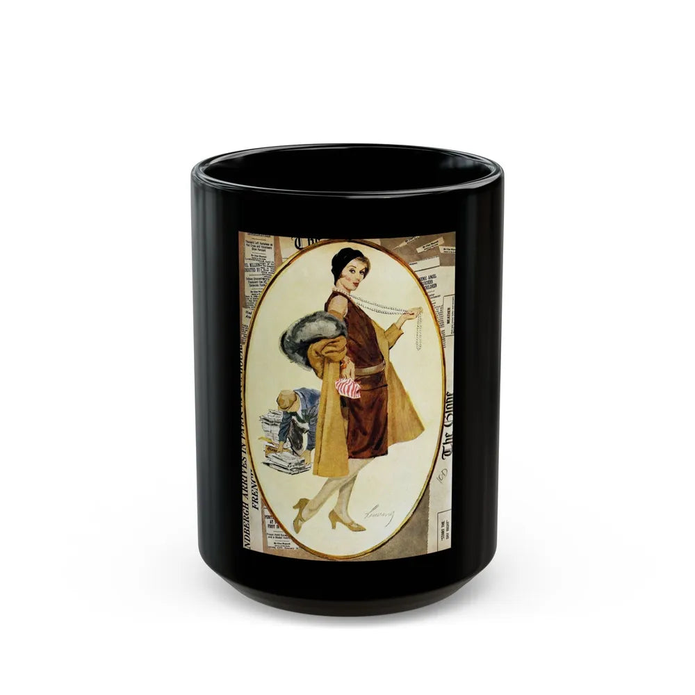 A Thank You To Cleo Warrell, Good Housekeeping, March 1958 - Black Coffee Mug-15oz-Go Mug Yourself