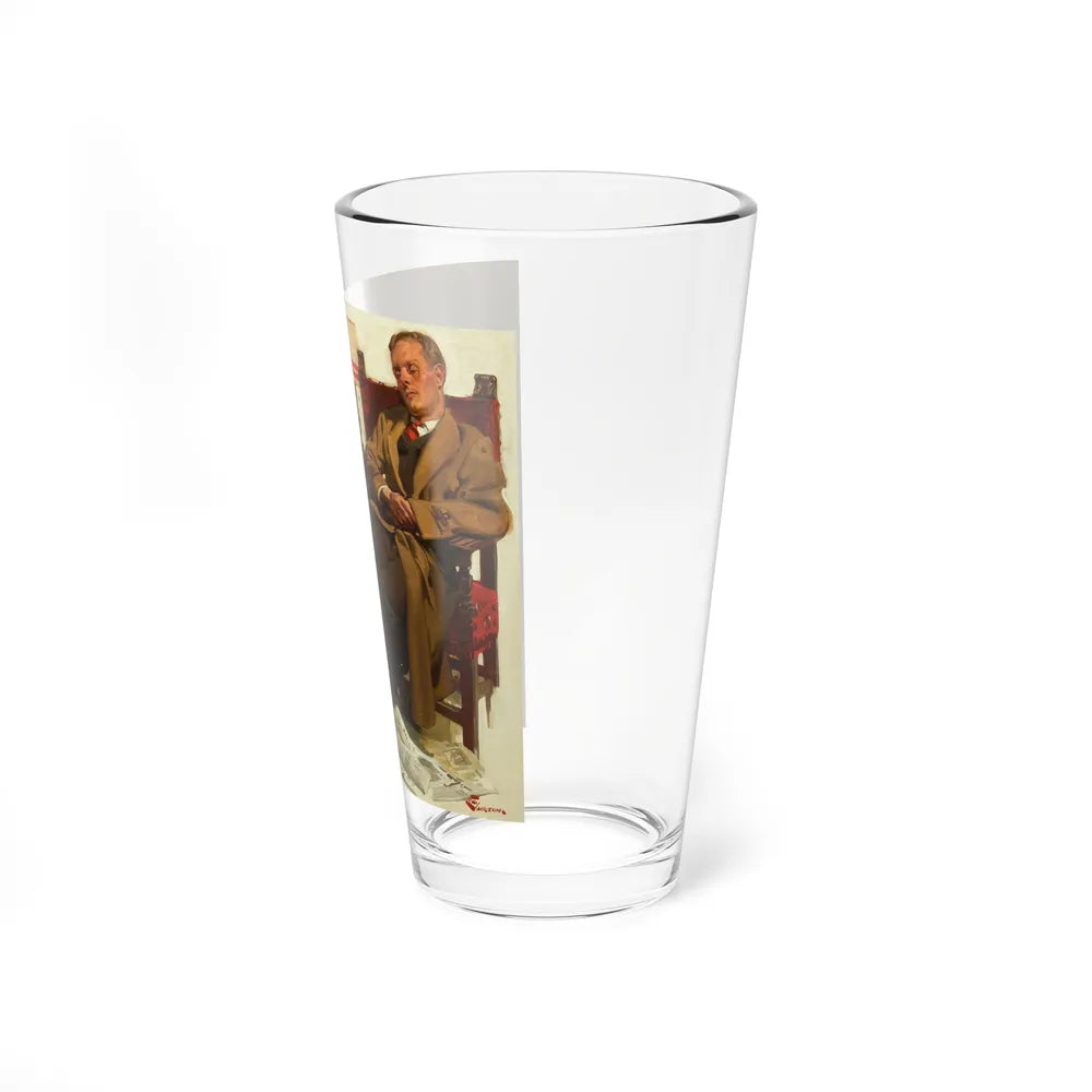 A Tired Gentleman (Magazine Illustration) Pint Glass 16oz-Go Mug Yourself