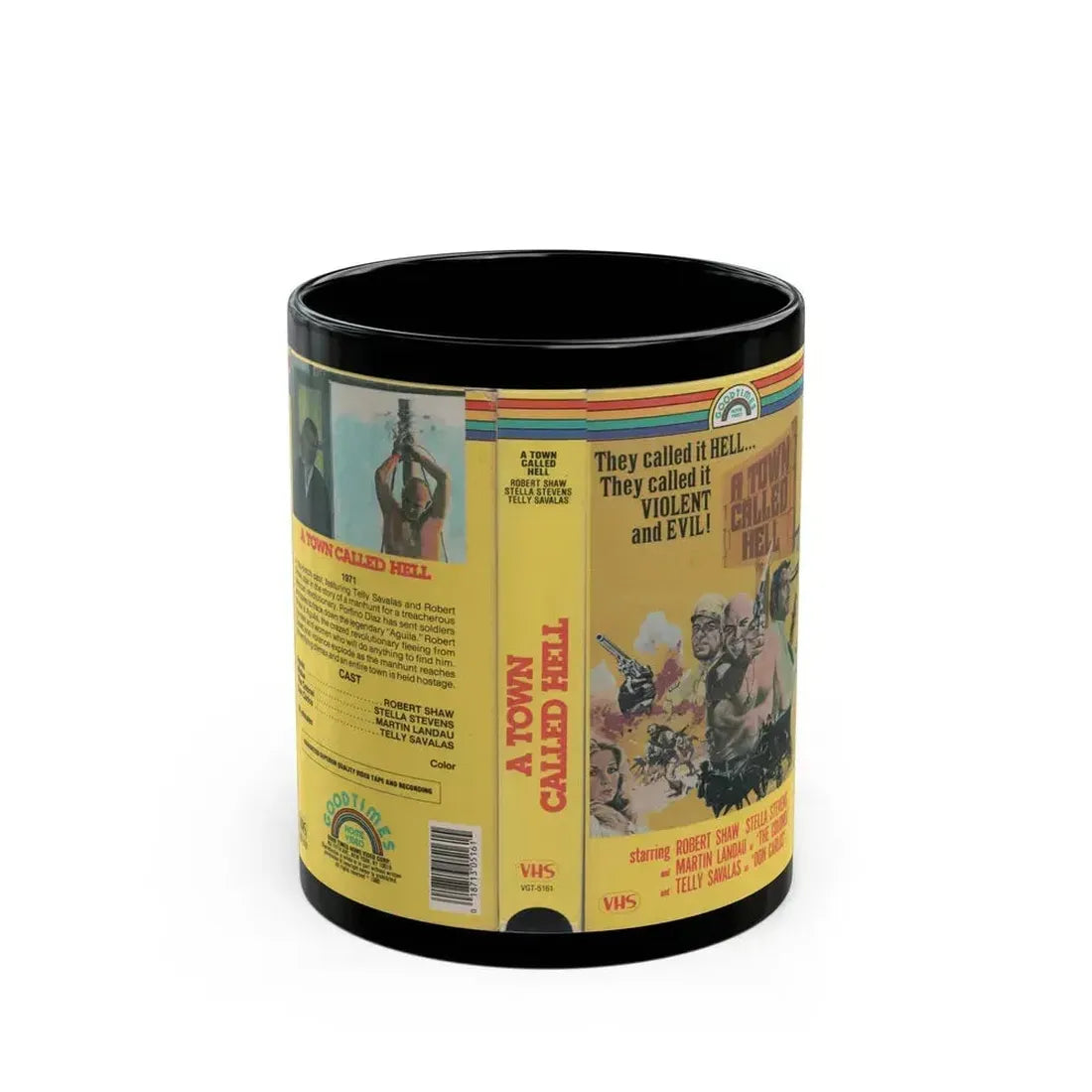 A TOWN CALLED HELL (VHS COVER) - Black Coffee Mug 11oz - Go Mug Yourself