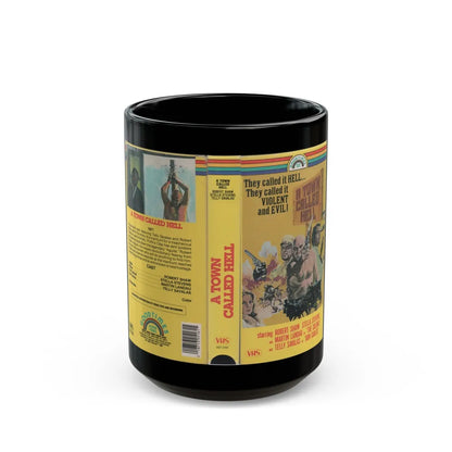 A TOWN CALLED HELL (VHS COVER) - Black Coffee Mug-15oz-Go Mug Yourself