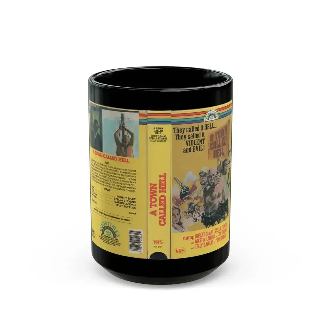 A TOWN CALLED HELL (VHS COVER) - Black Coffee Mug 15oz - Go Mug Yourself
