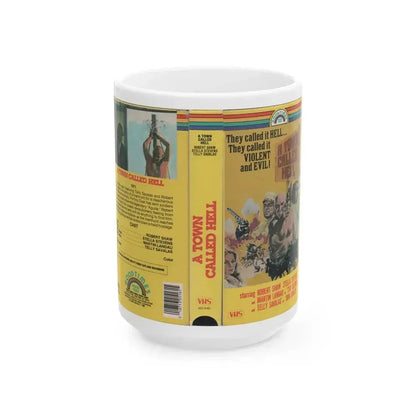 A TOWN CALLED HELL (VHS COVER) - White Coffee Mug 15oz - Go Mug Yourself