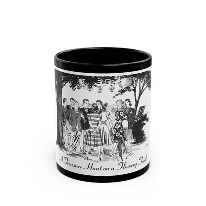 A Treasure Hunt on a Flowery Trail, 1940 - Black Coffee Mug-11oz-Go Mug Yourself