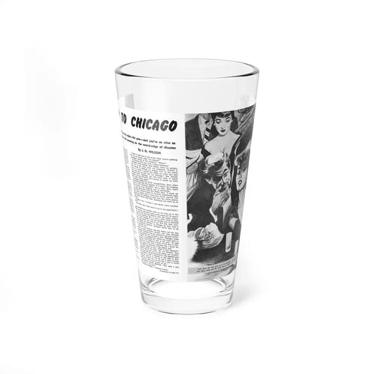 A Trip To Chicago, Mr. magazine, March 1952 (Magazine Illustration) Pint Glass 16oz 16oz - Go Mug Yourself