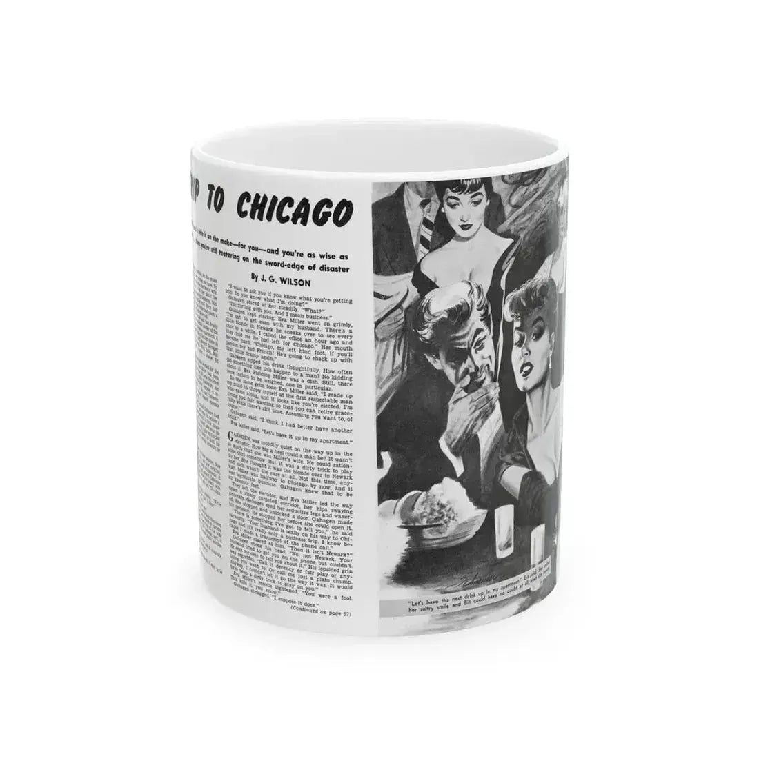 A Trip To Chicago, Mr. magazine, March 1952 - White Coffee Mug 11oz - Go Mug Yourself