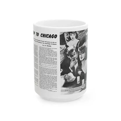 A Trip To Chicago, Mr. magazine, March 1952 - White Coffee Mug 15oz - Go Mug Yourself