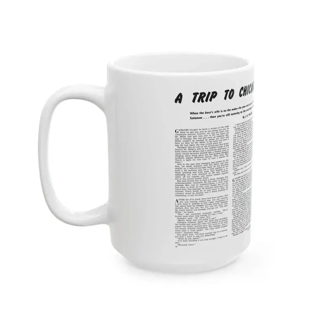 A Trip To Chicago, Mr. magazine, March 1952 - White Coffee Mug - Go Mug Yourself