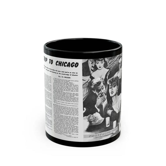 A Trip To Chicago, Mr. magazine, March 1952 - Black Coffee Mug-11oz-Go Mug Yourself