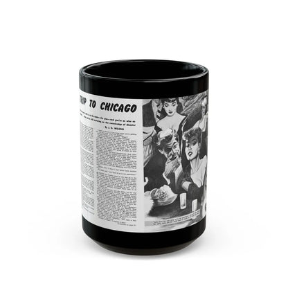 A Trip To Chicago, Mr. magazine, March 1952 - Black Coffee Mug-15oz-Go Mug Yourself