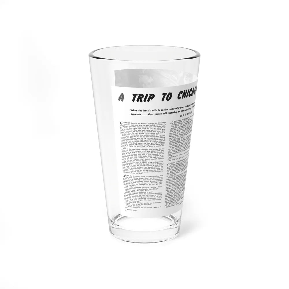 A Trip To Chicago, Mr. magazine, March 1952 (Magazine Illustration) Pint Glass 16oz-Go Mug Yourself