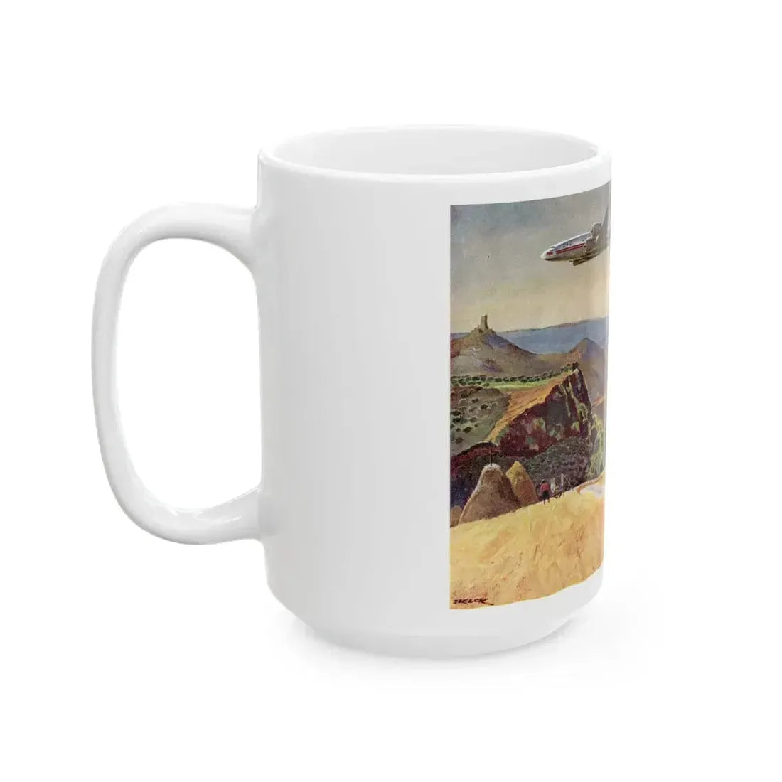 A TWA Starliner On The Road To Rome, The Saturday Evening Post advertisement, October 4, 1947 - White Coffee Mug - Go Mug Yourself