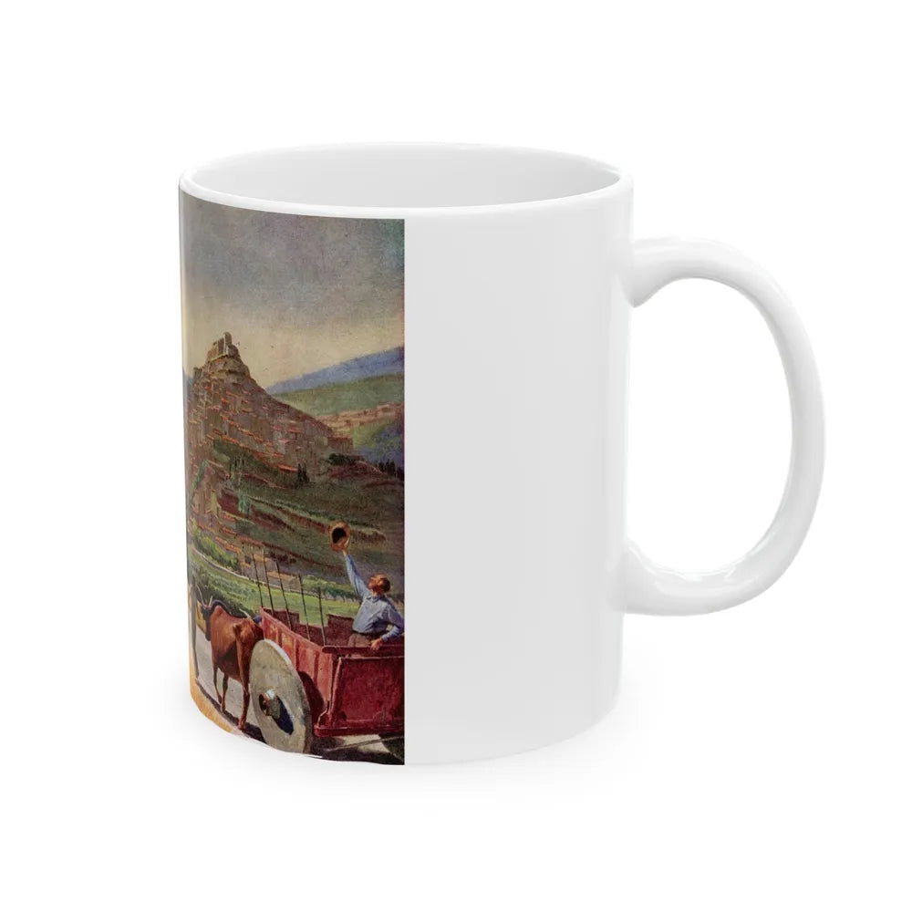 A TWA Starliner On The Road To Rome, The Saturday Evening Post advertisement, October 4, 1947 - White Coffee Mug-Go Mug Yourself