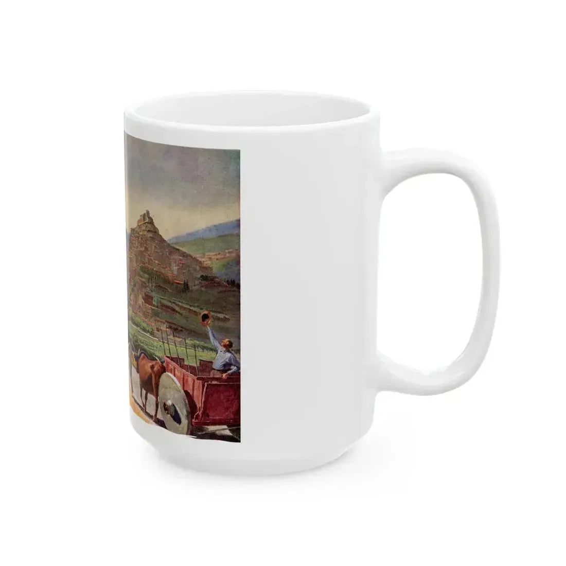 A TWA Starliner On The Road To Rome, The Saturday Evening Post advertisement, October 4, 1947 - White Coffee Mug - Go Mug Yourself