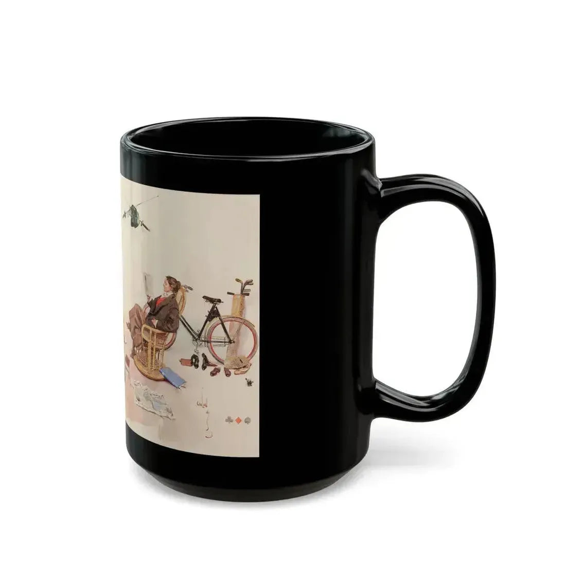 A Valentine Delivery, story illustration - Black Coffee Mug - Go Mug Yourself