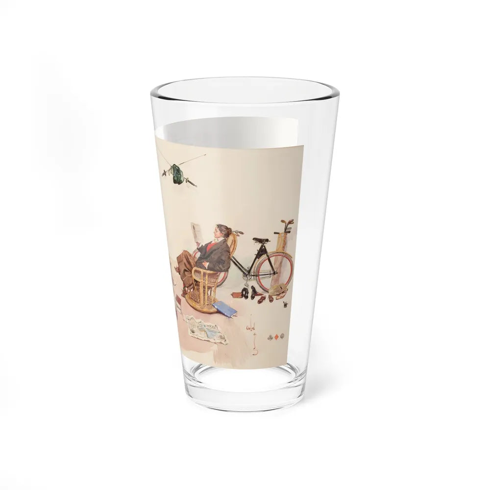 A Valentine Delivery, story illustration (Magazine Illustration) Pint Glass 16oz-Go Mug Yourself