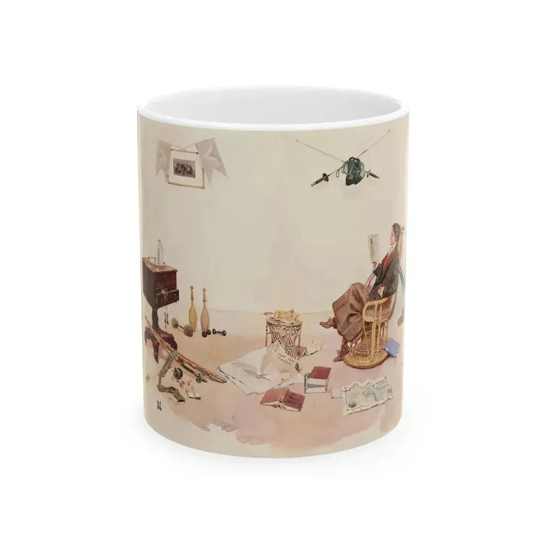 A Valentine Delivery, story illustration - White Coffee Mug 11oz - Go Mug Yourself