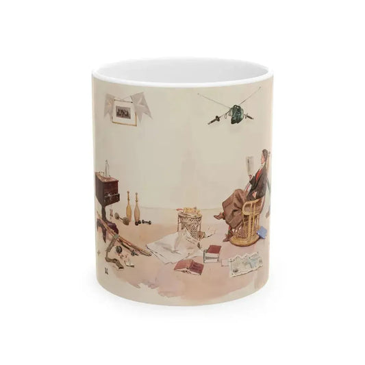 A Valentine Delivery, story illustration - White Coffee Mug 11oz - Go Mug Yourself